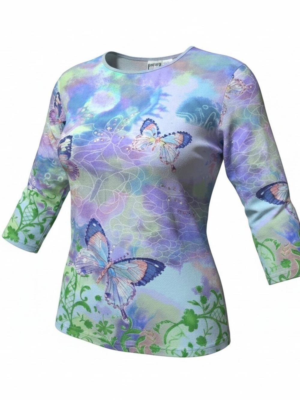 TAKE TWO‎ | Plus Pastel Butterfly Sequin Tee Cottagecore Boho Shirt Top | 2X